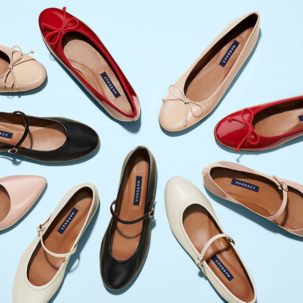 Margaux's bestselling flats including The Demi, The Demi Jane and The Mary Jane 