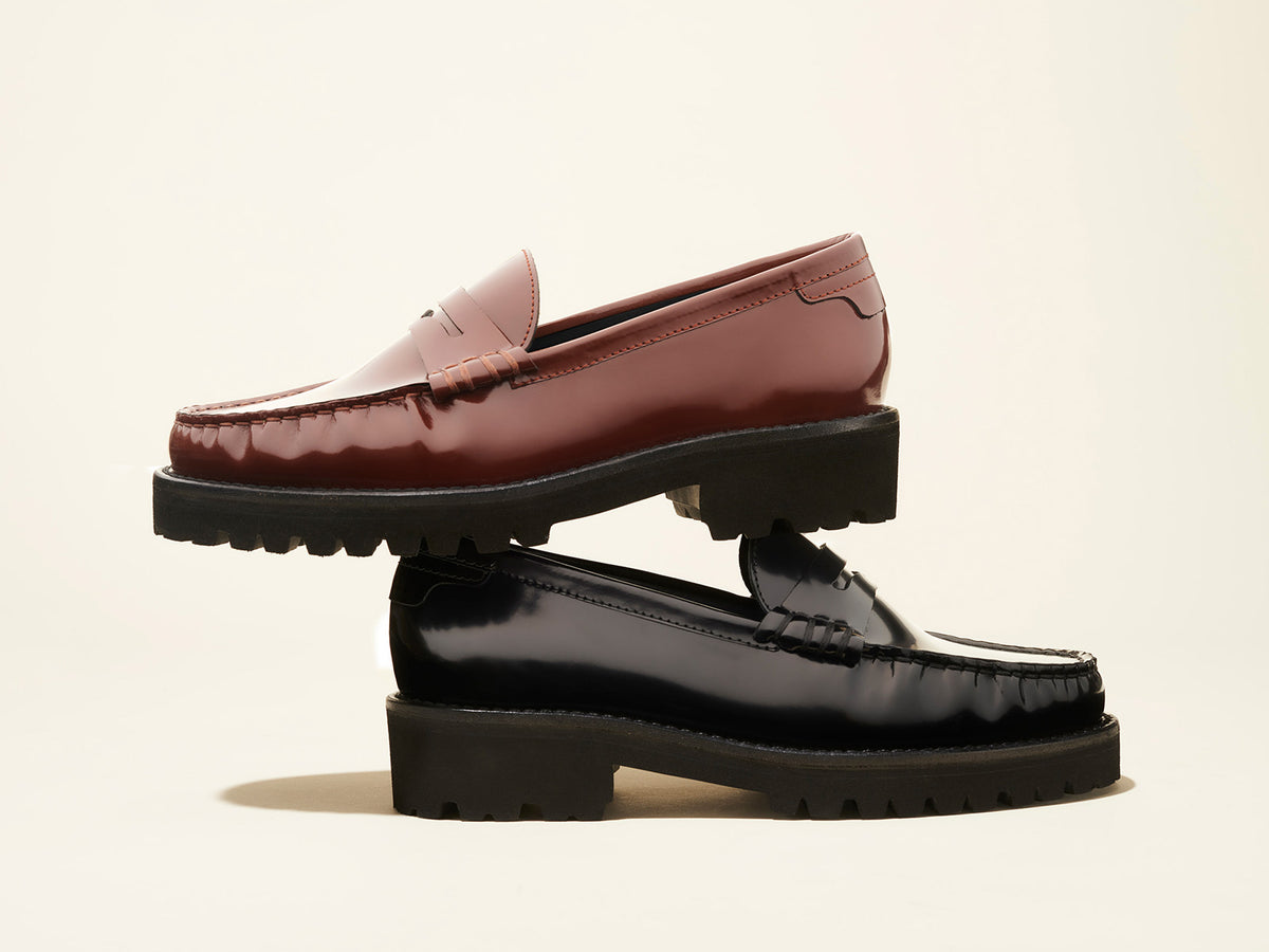 The Louisa Loafer in Hickory Calf and Black Calf